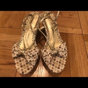 juicy Couture Fabric Wedge Sandals